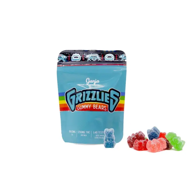 Grizzlies Gummies (350mg THC) - Sour Blue Raspberry - Image 2