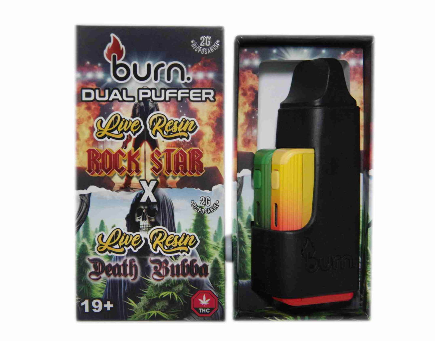 Burn Dual Live Resin Vape (4g) - Rockstar x Death Bubba