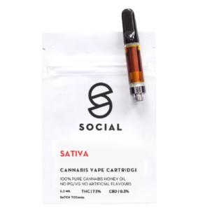 Social - Honey Oil Cartridge (1ML) - Sativa