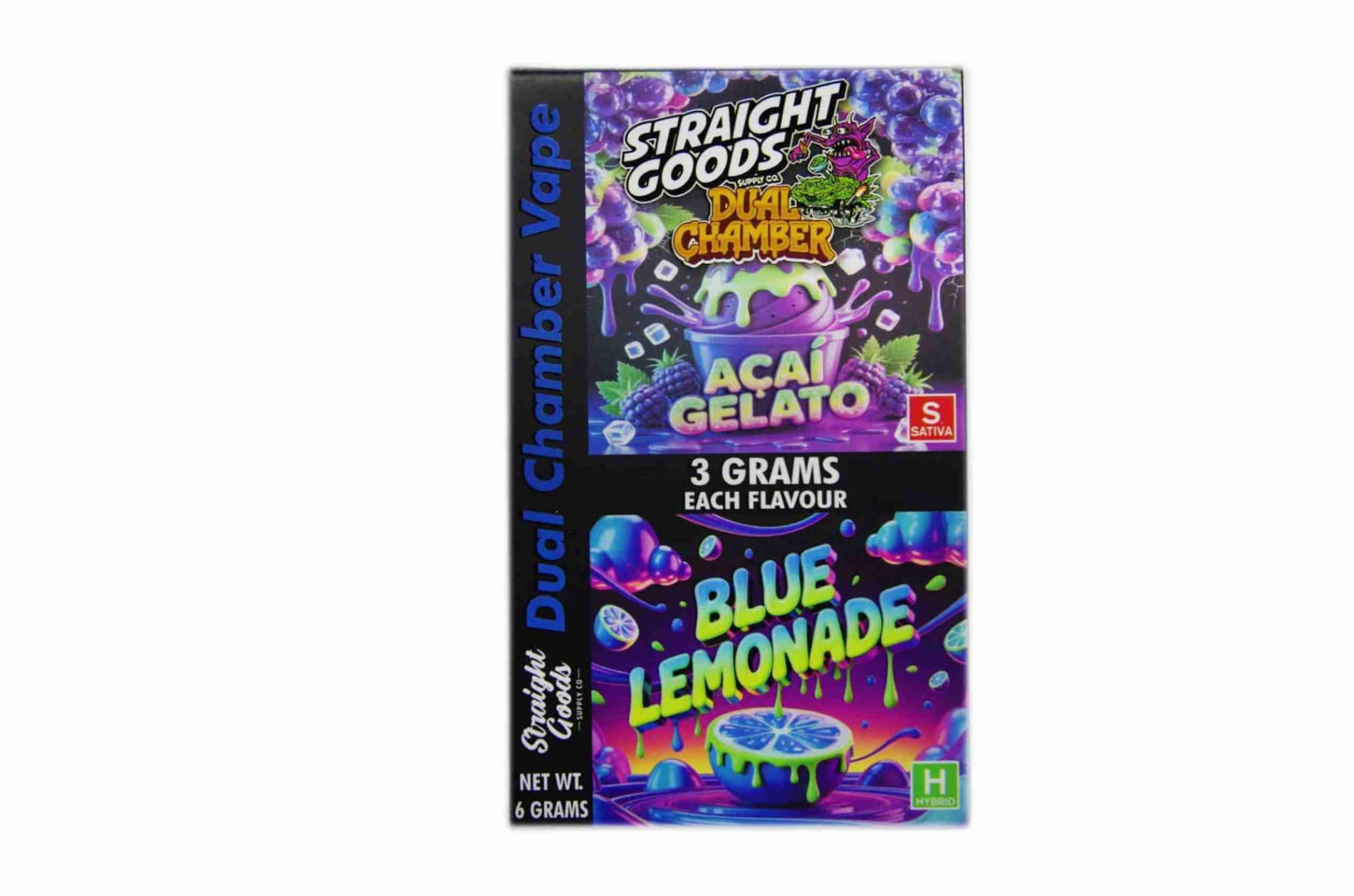 Straight Goods 6g Dual Chamber Vape – Acai Gelato + Blue Lemonade