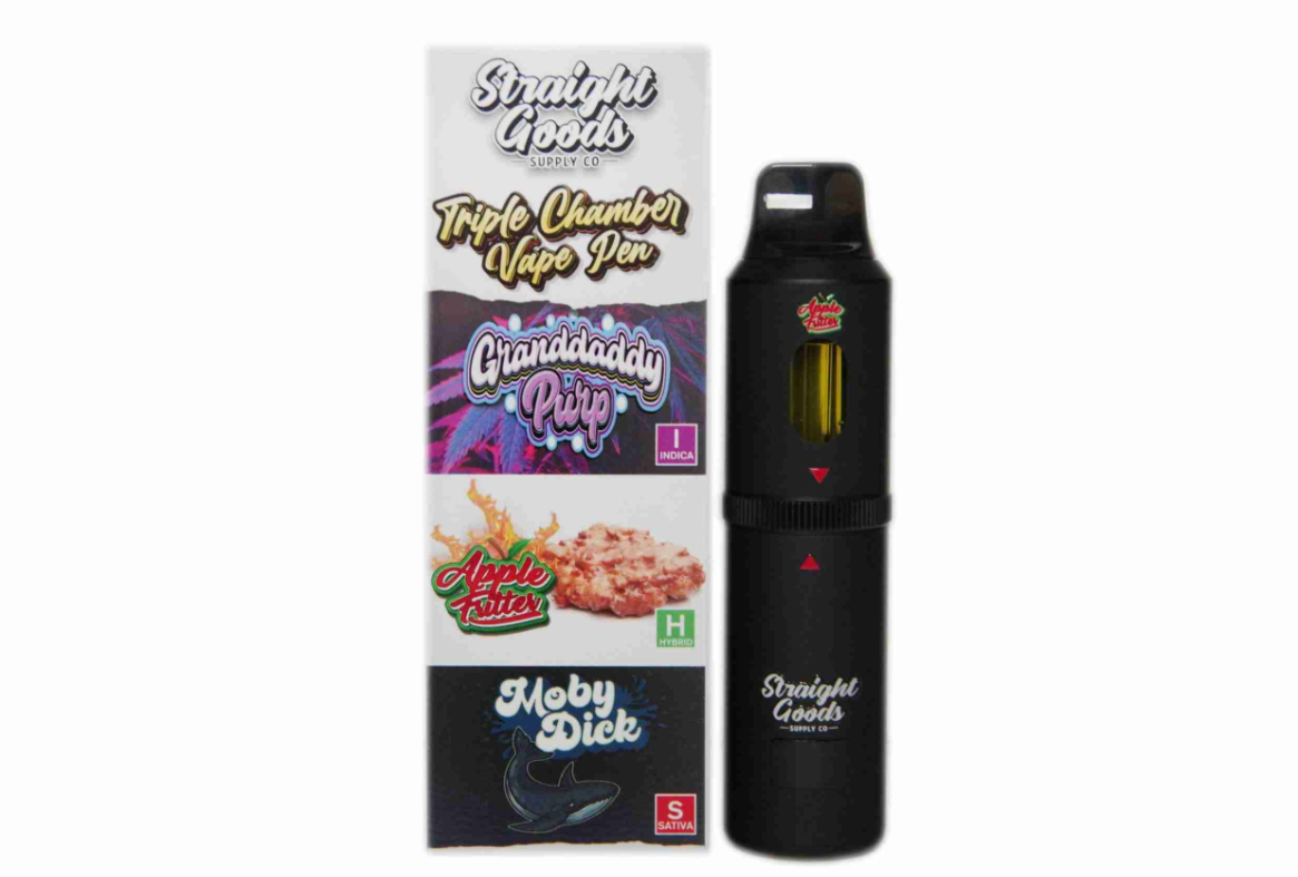 Straight Goods 9g Triple Chamber Vape - GDP + Apple Fritter + Moby Dick